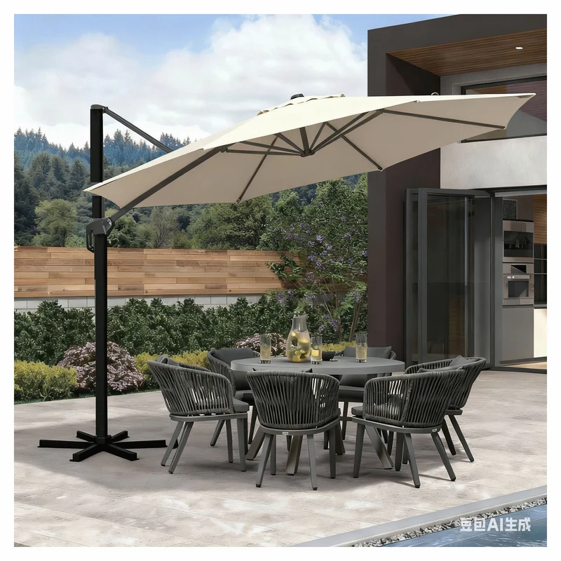 Parasol excentré et ajustable, 11,5' (taupe)