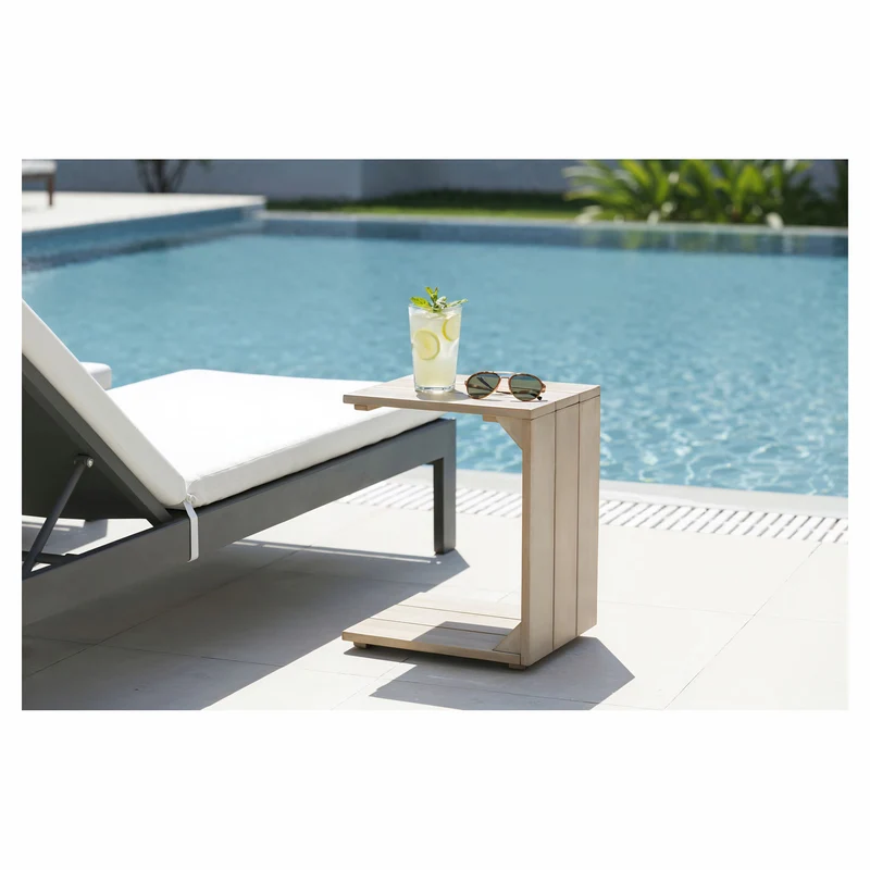 Table d'appoint Lille en acacia, 15,75" x 12,2" x 19,7"
