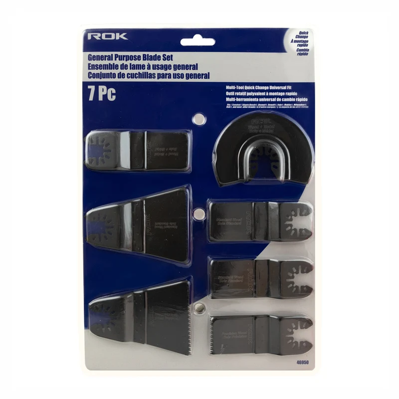 Ensemble de lames à usage général pour outil oscillant, 7 pièces
