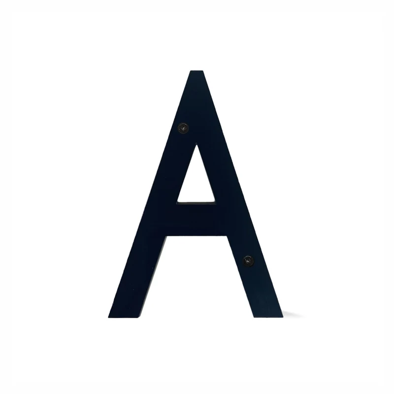 Lettre percée de 5" en plexiglas, "A" (noir)