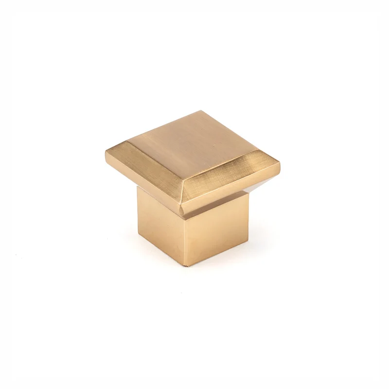 Bouton Lucca en métal Or Aurum brossé, 33 mm x 33 mm