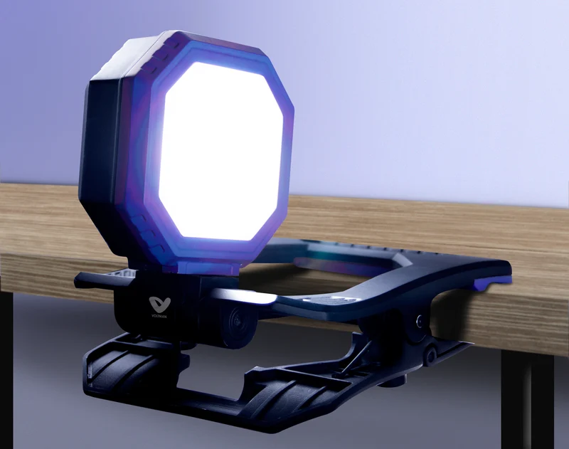 Projecteur de chantier KRAB sans fil 6500K 360° avec USB 1500lm - Voltman