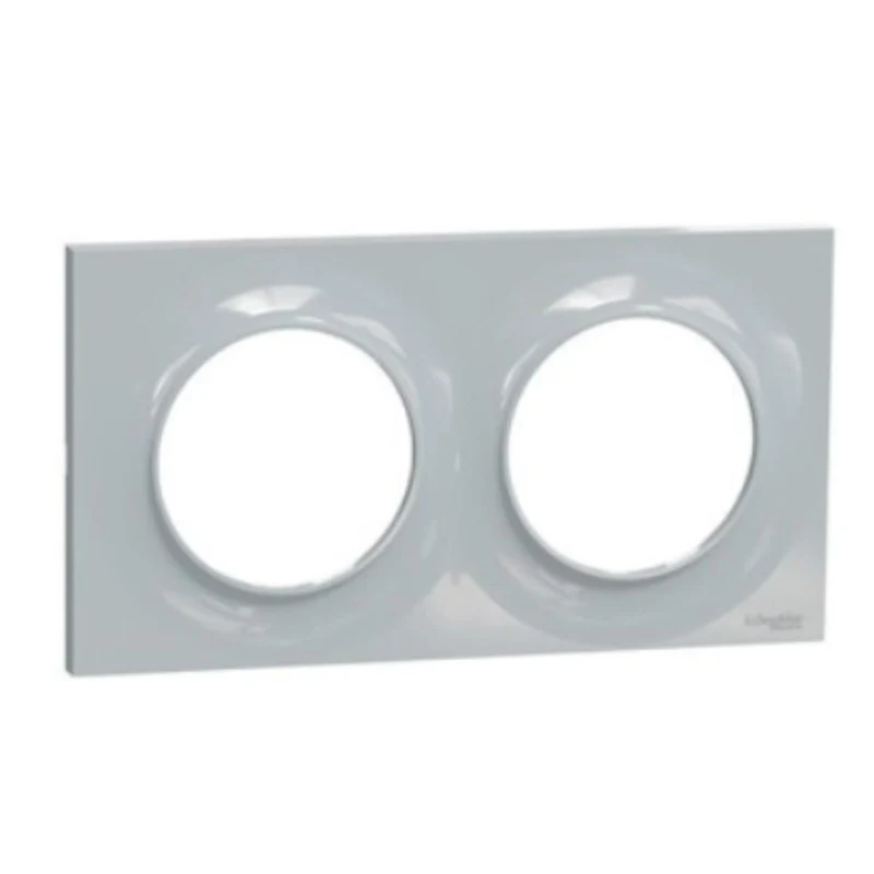 Plaque 2 postes H/V entraxe 71 mm - Odace Styl - Schneider