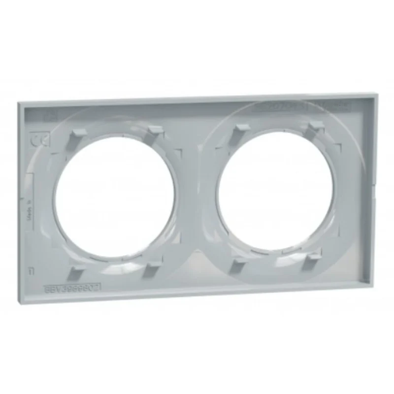 Plaque 2 postes H/V entraxe 71 mm - Odace Styl - Schneider