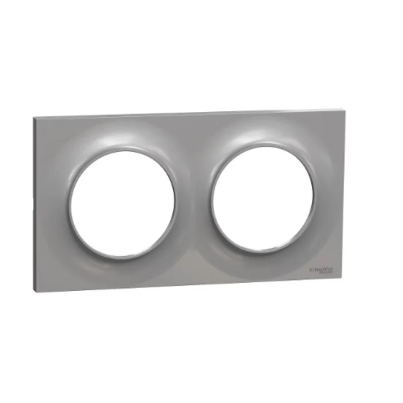Plaque 2 postes H/V entraxe 71 mm - Odace Styl - Schneider