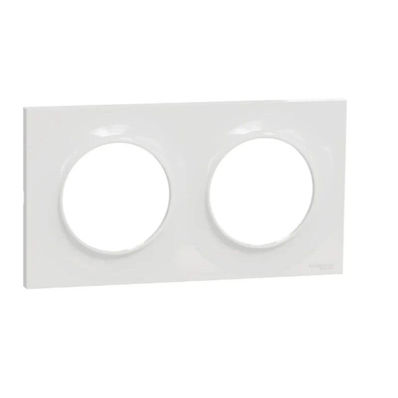Plaque 2 postes H/V entraxe 71 mm - Odace Styl - Schneider