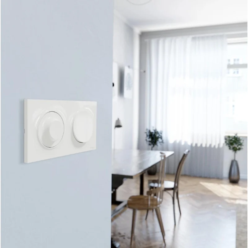 Plaque 2 postes H/V entraxe 71 mm - Odace Styl - Schneider