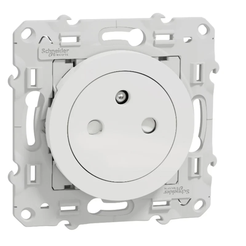Prise affleurante 2P+T 16A bornes auto - Ovalis - Schneider