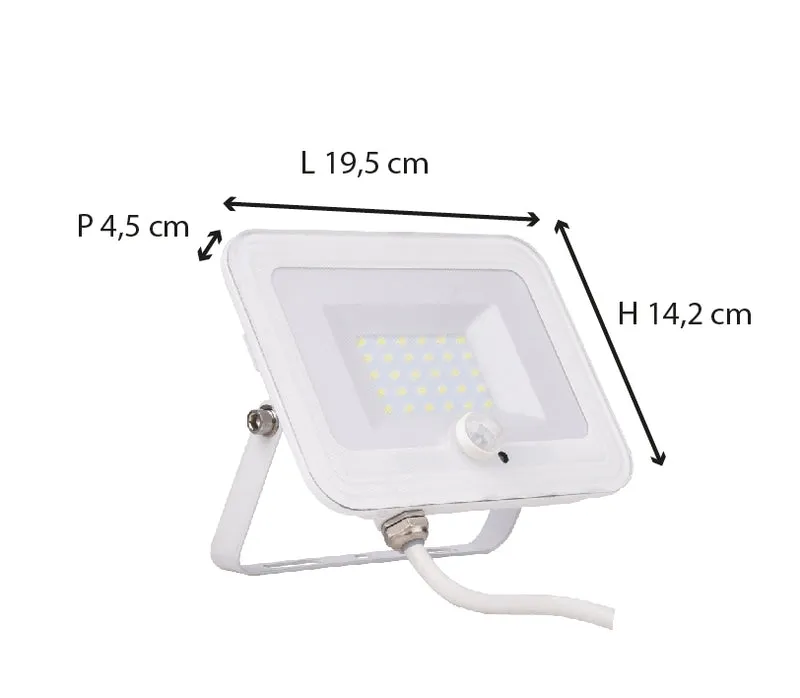 Projecteur plat + détecteur de mouvement IP65 - Voltman