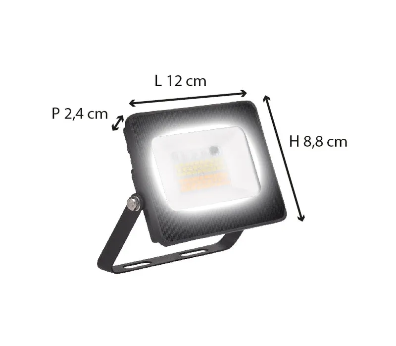 Projecteur extérieur avec télécommande IP65 (1200lm 6500K A++) - Noire - Voltman