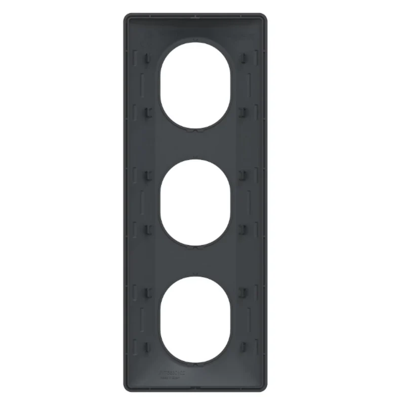 Plaque finition 3 postes verticale entraxe 71 mm - Ovalis - Schneider