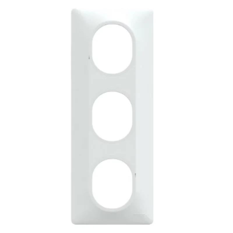 Plaque finition 3 postes verticale entraxe 71 mm - Ovalis - Schneider