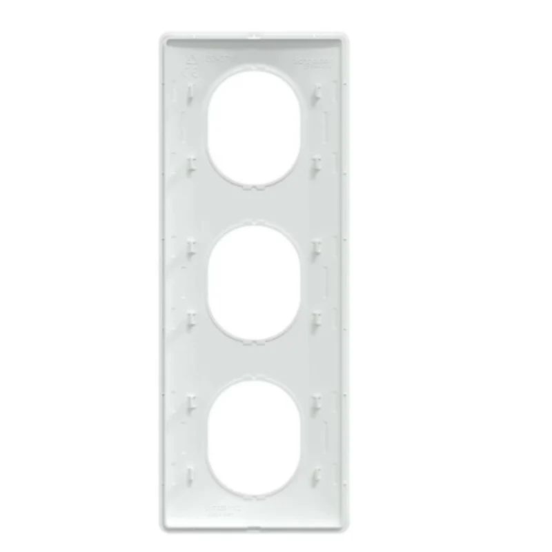 Plaque finition 3 postes verticale entraxe 71 mm - Ovalis - Schneider
