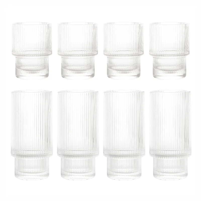 Ensemble de verres empilables, 8 pièces