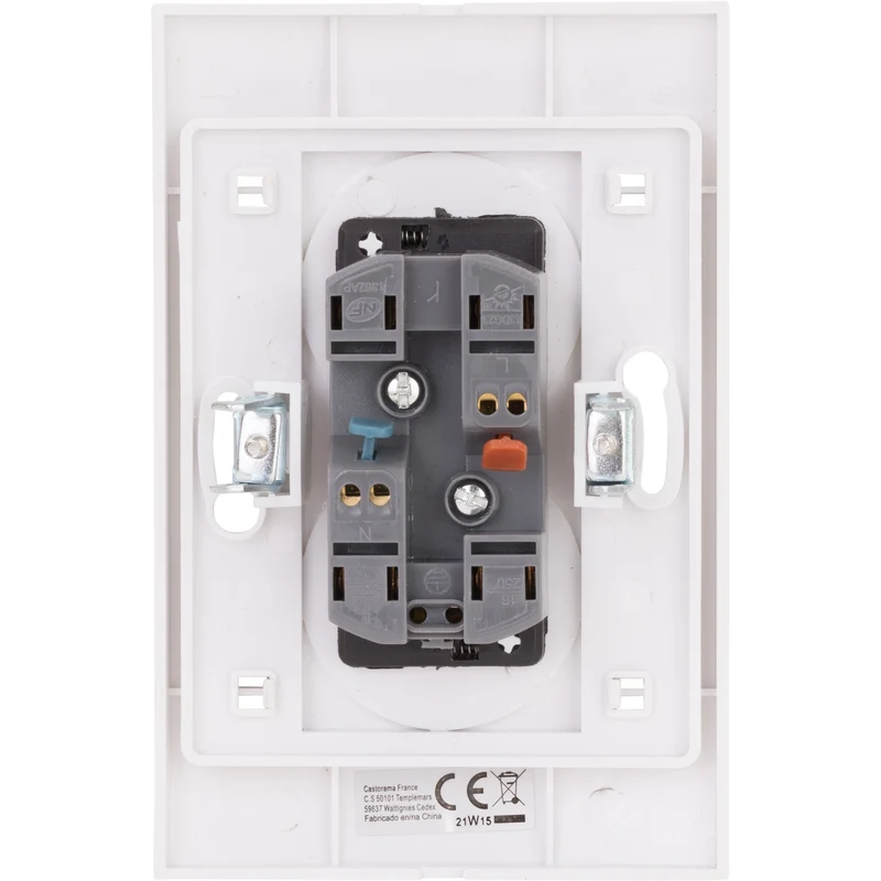 Double prise Verticale + plaque de finition Kalya - Blanc - Zenitech