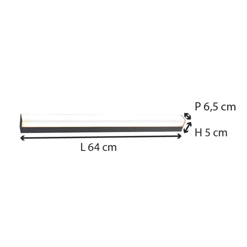 Réglette spécial Salle de Bains IP44 (60cm 18W 1410lm 4000K) Chrome - Voltman
