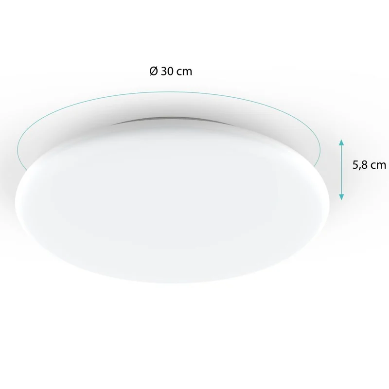Plafonnier spécial Salle de Bain IP54 (18W 1710lm 4000K) - Blanc - Voltman