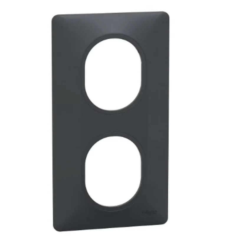Plaque finition 2 postes verticale 71 mm - Ovalis - Schneider