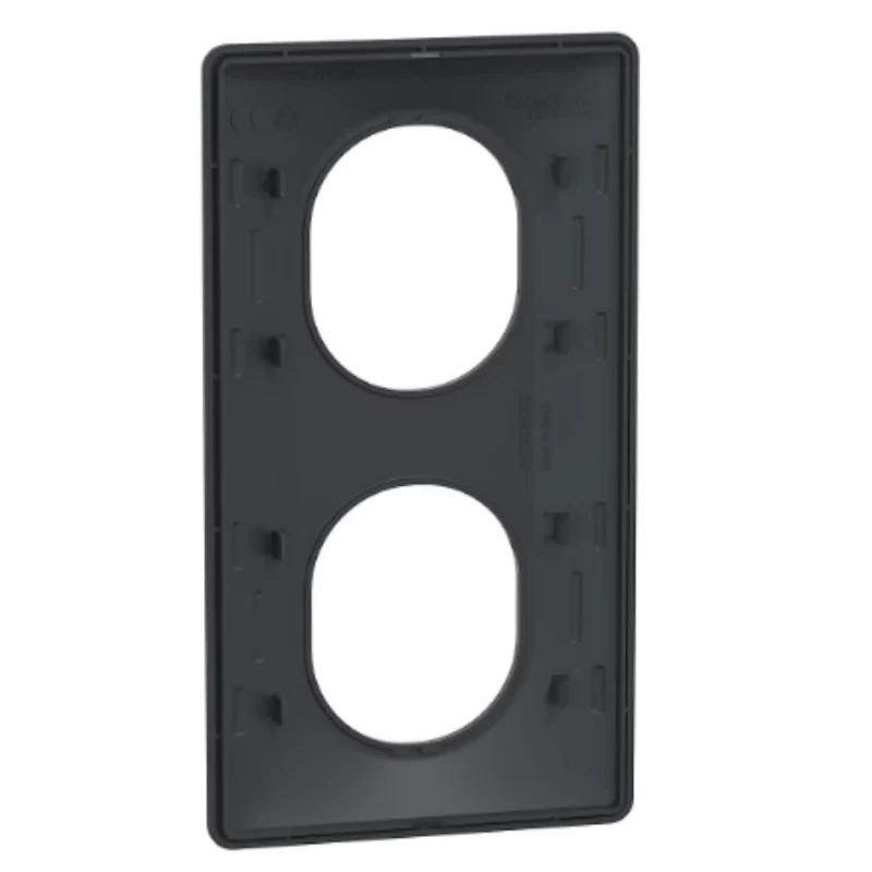 Plaque finition 2 postes verticale 71 mm - Ovalis - Schneider