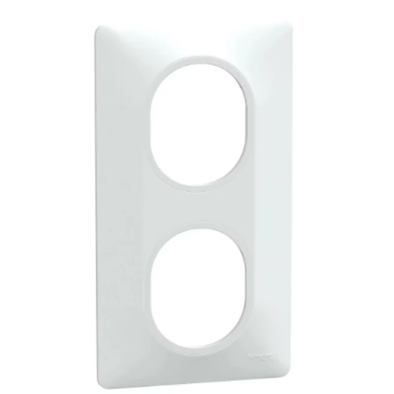 Plaque finition 2 postes verticale 71 mm - Ovalis - Schneider