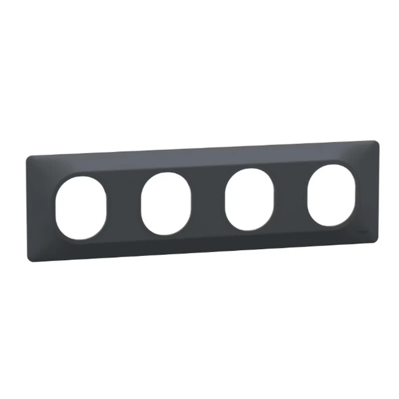 Plaque finition 4 postes horizontale entraxe 71 mm - Ovalis - Schneider