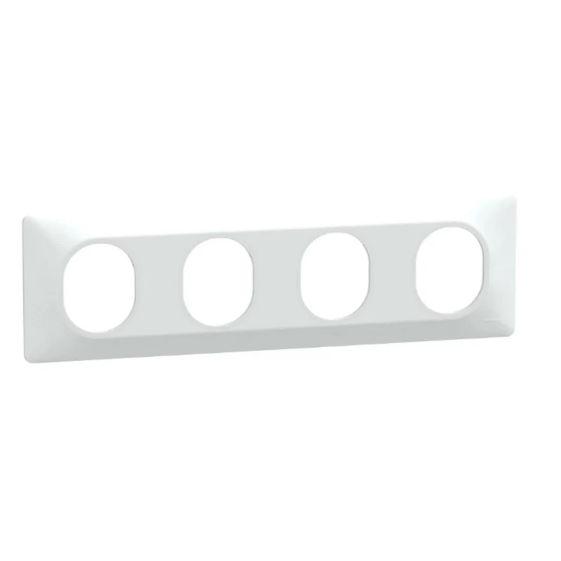 Plaque finition 4 postes horizontale entraxe 71 mm - Ovalis - Schneider