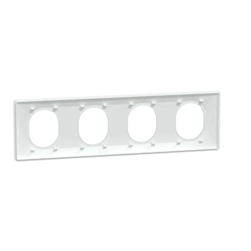 Plaque finition 4 postes horizontale entraxe 71 mm - Ovalis - Schneider