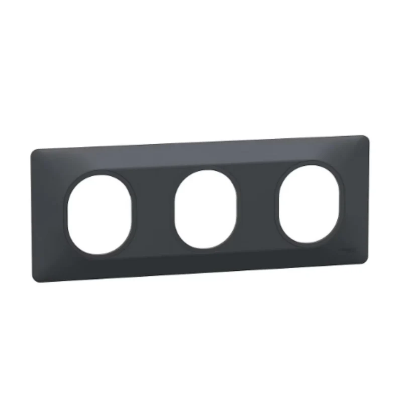 Plaque finition 3 postes horizontale 71 mm - Ovalis - Schneider