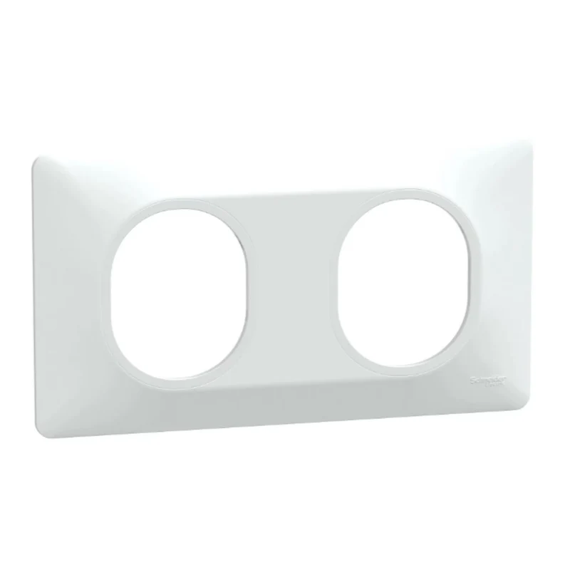 Plaque finition 2 postes horizontale entraxe 71 mm - Ovalis - Schneider