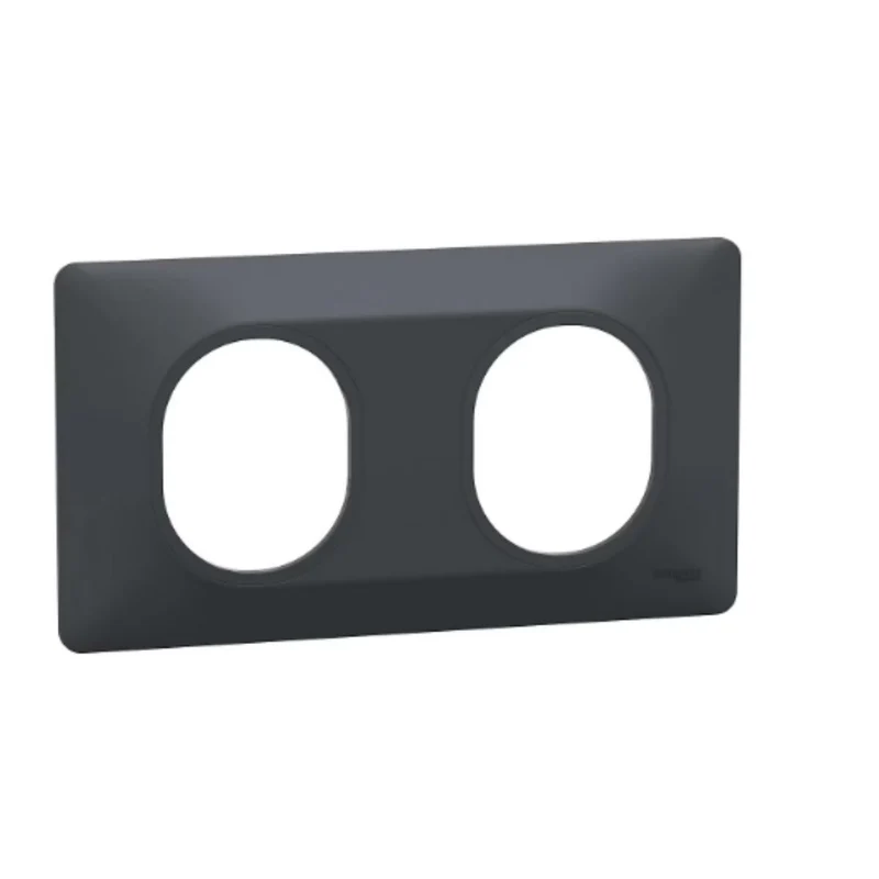 Plaque finition 2 postes horizontale entraxe 71 mm - Ovalis - Schneider