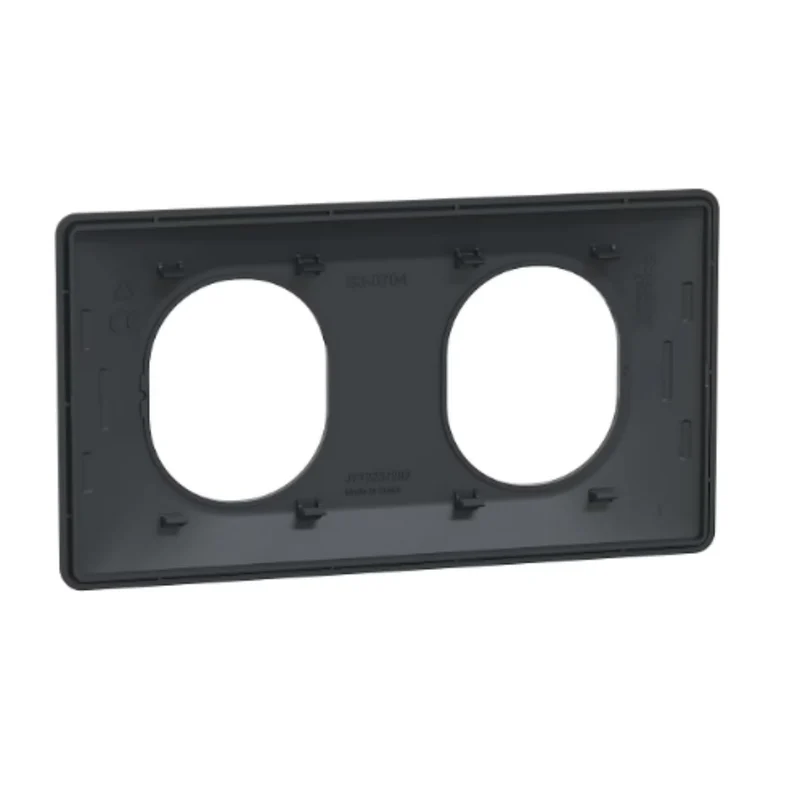 Plaque finition 2 postes horizontale entraxe 71 mm - Ovalis - Schneider