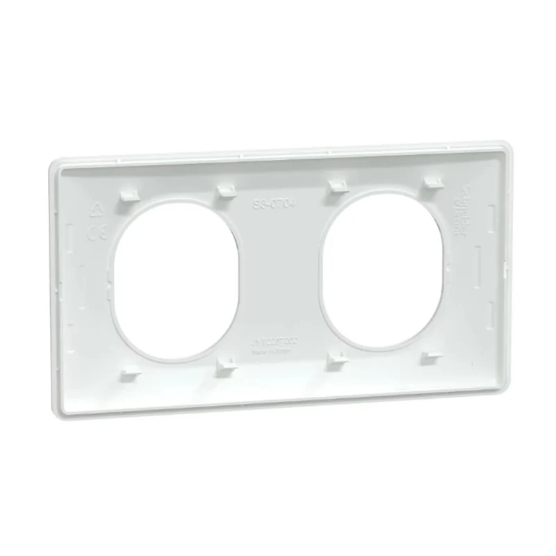 Plaque finition 2 postes horizontale entraxe 71 mm - Ovalis - Schneider