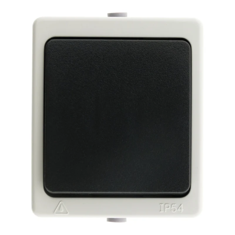 Bouton poussoir Aquae étanche en saillie IP54 - Blanc et Noir - Zenitech