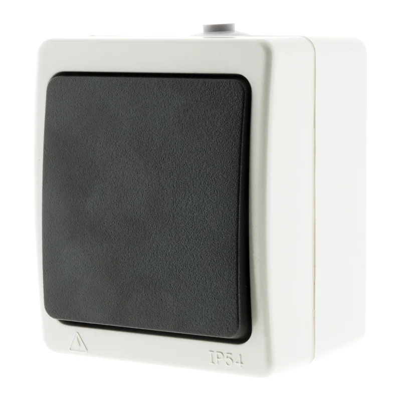 Bouton poussoir Aquae étanche en saillie IP54 - Blanc et Noir - Zenitech