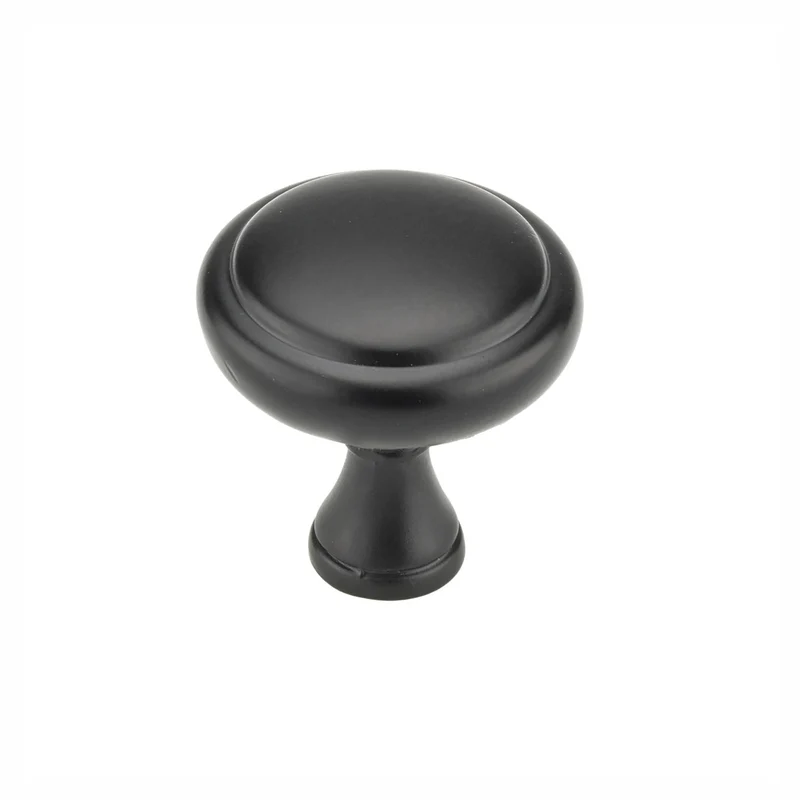 Bouton Candiac en métal en noir mat, 32 mm