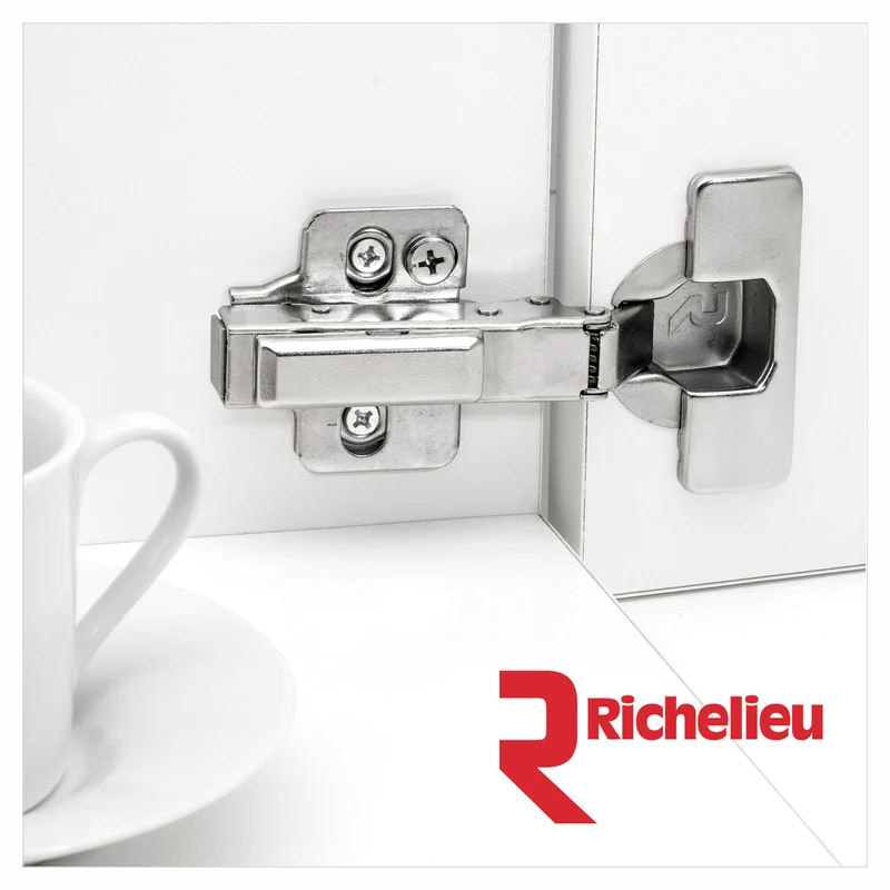 Charnière à fermeture amortie série RCS de 105° à plein recouvrement pour armoire sans cadre, 2 unités