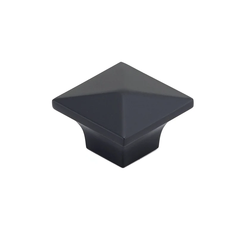 Bouton contemporain en métal noir mat, # 5308