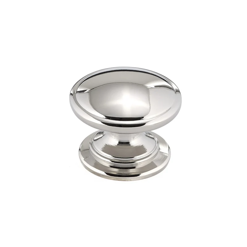 Bouton traditionnel en métal nickel poli, # 8098