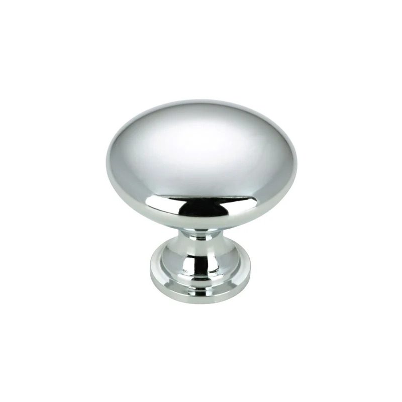 Bouton contemporain en métal chromé, # 9041