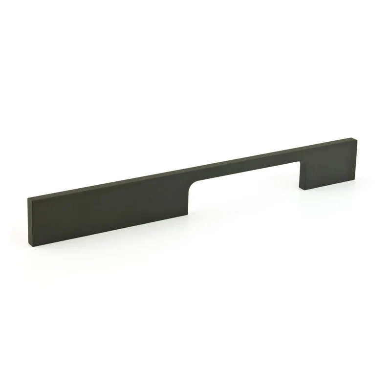 Poignée contemporaine # 720 d'aluminium noir mat, 128 mm C/C