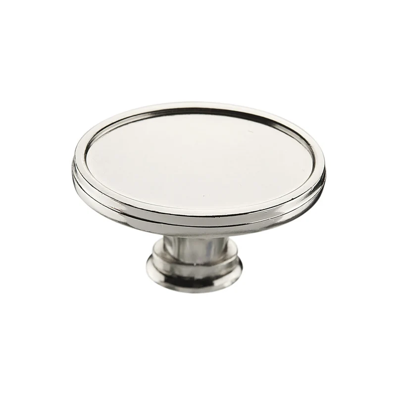 Bouton transitionnel ovale en métal nickel poli, # 8023