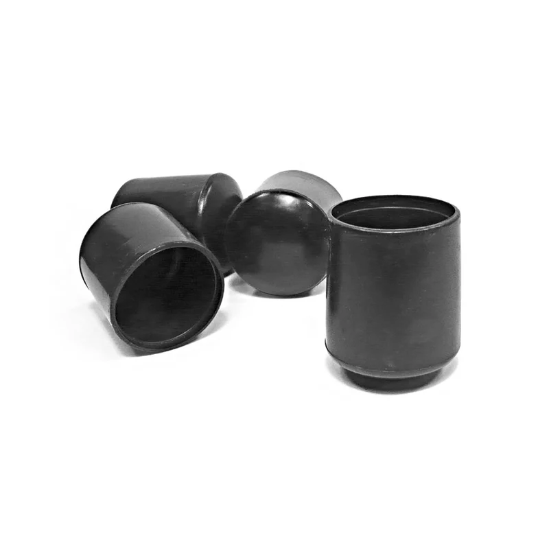 Embout de vinyle rond de 1'' DI, noir (4 unités)