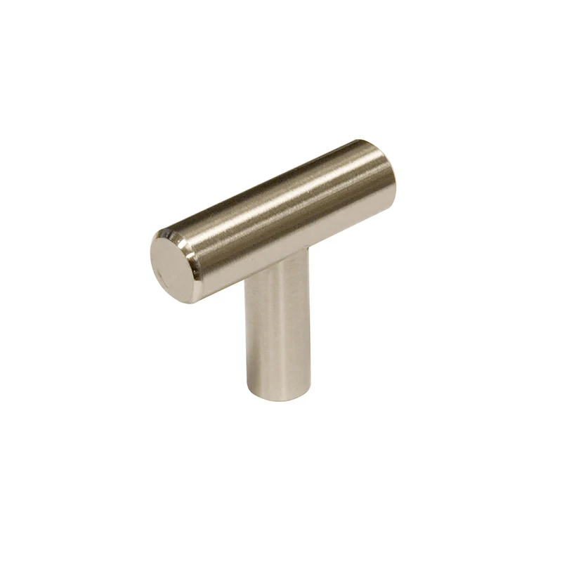 Bouton contemporain en acier nickel brossé, # 305
