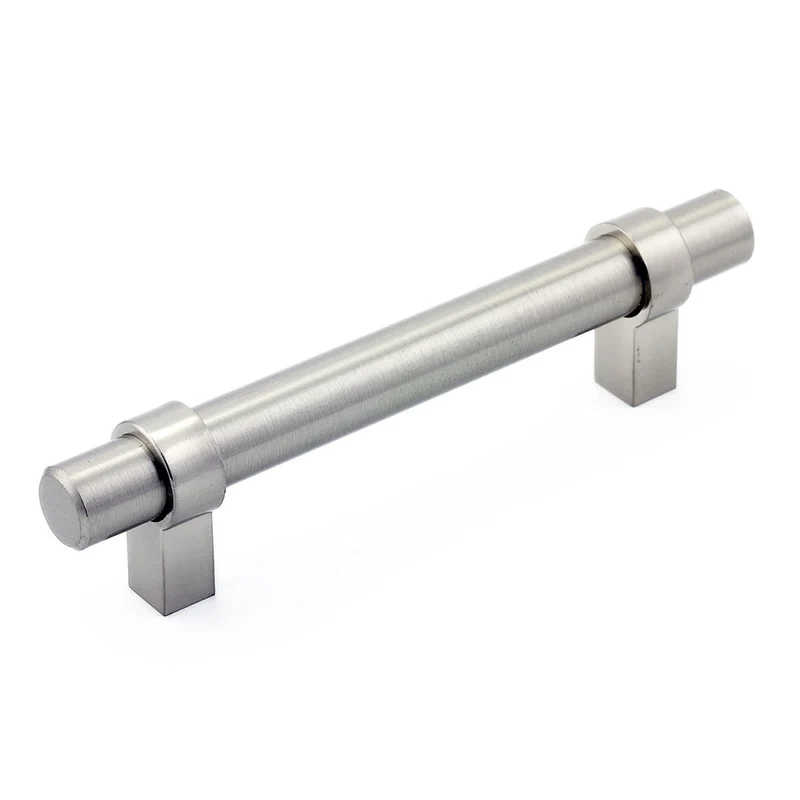 Poignée contemporaine # 5016 en métal nickel brossé, 96 mm C/C