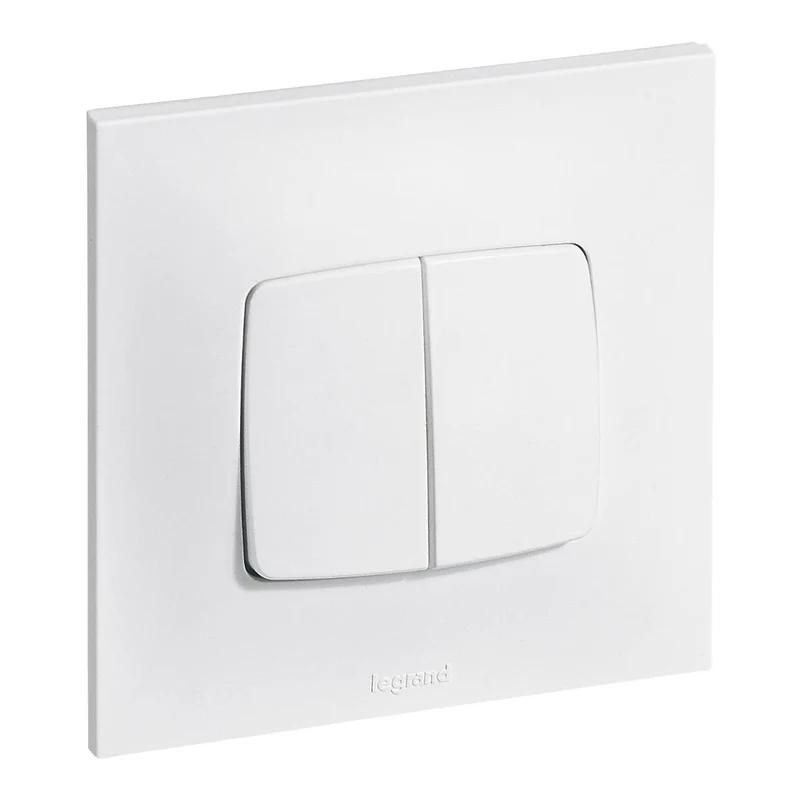 Interrupteur va et vient + poussoir 10A complet - Neptune - blanc - Legrand