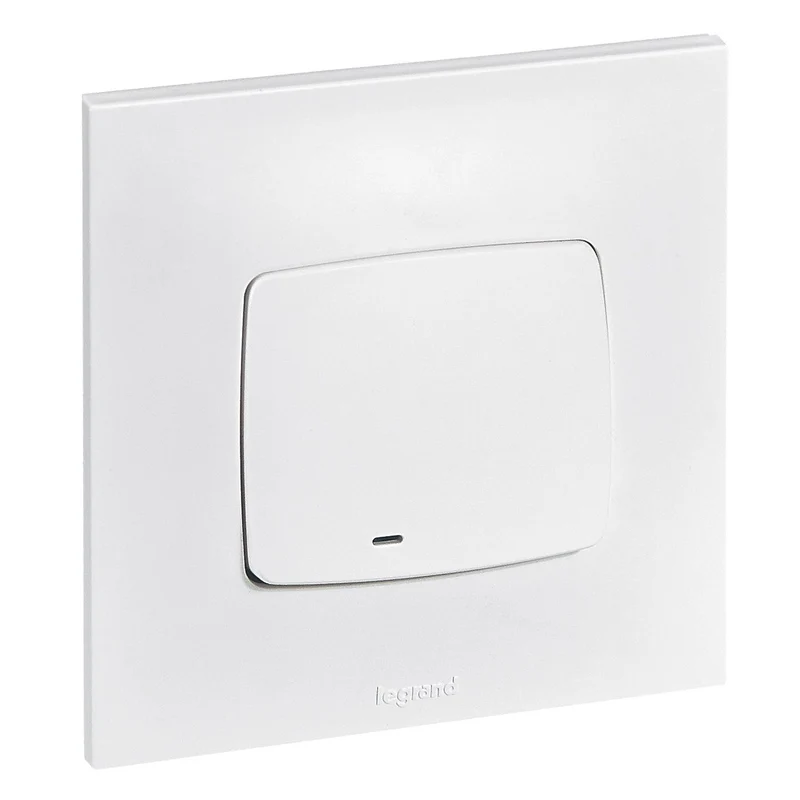 Interrupteur va et vient lumineux 10A complet - Neptune - blanc - Legrand