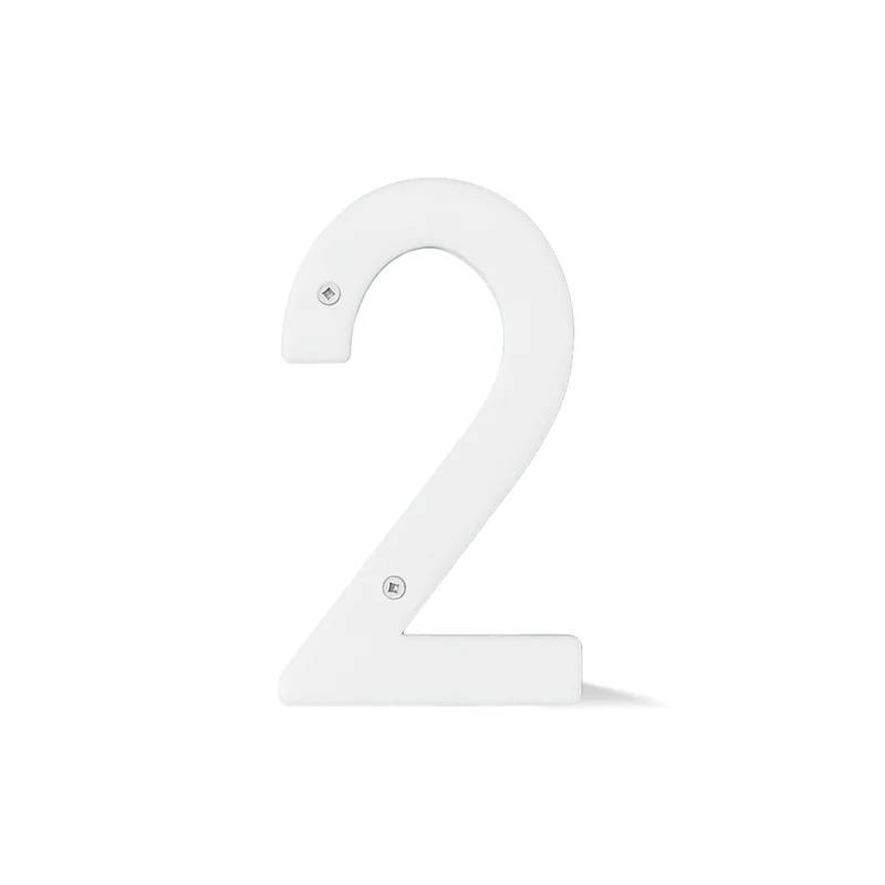 Chiffre percé de 5’’ en plexiglas, #2 (blanc)