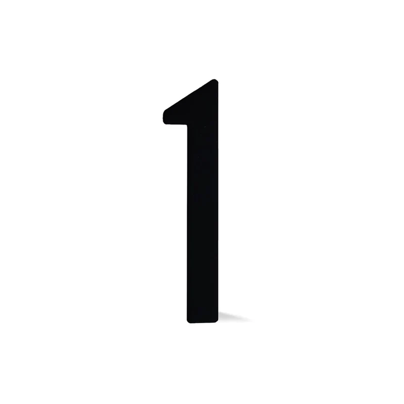 Chiffre autocollant de 4’’ en plexiglas, #1 (noir)