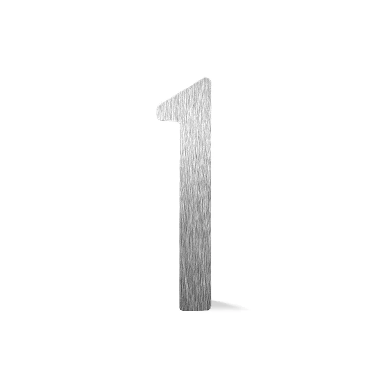 Chiffre autocollant de 4’’ en ABS, #1 (aluminium)