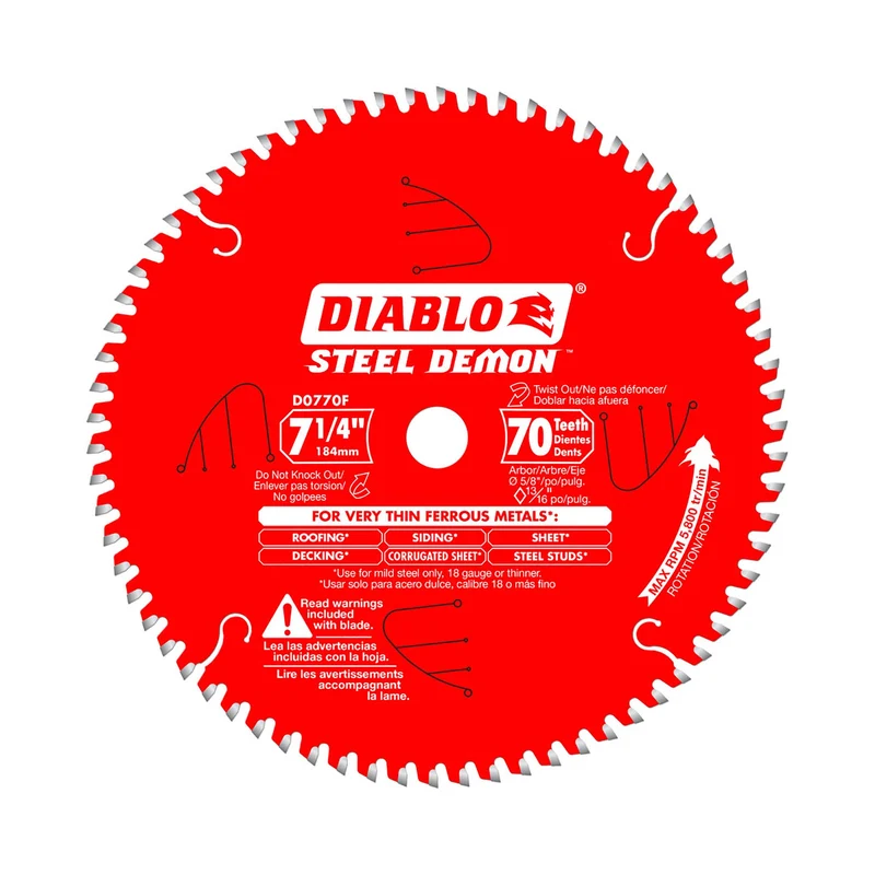Lame Diablo Steel Demon pour métaux ferreux de 7-1/4" à 70 dents
